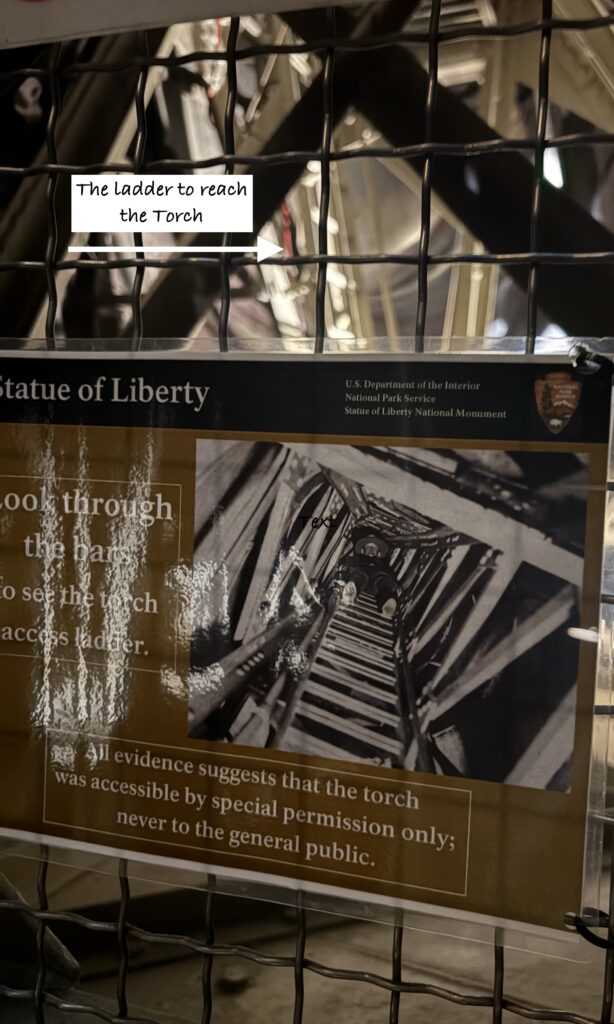 metal beams and a sign